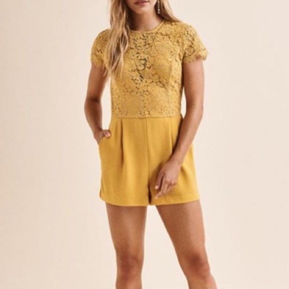 Dynamite Dresses & Skirts - Sunset Orange Romper with Open Back